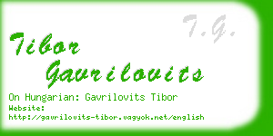 tibor gavrilovits business card